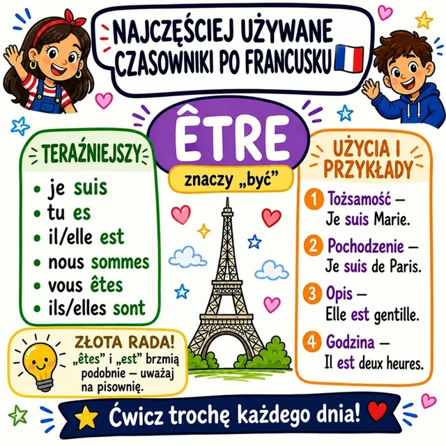 Mapa myśli: czasownik ÊTRE