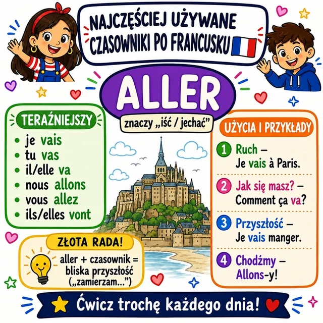 Mapa myśli: czasownik ALLER