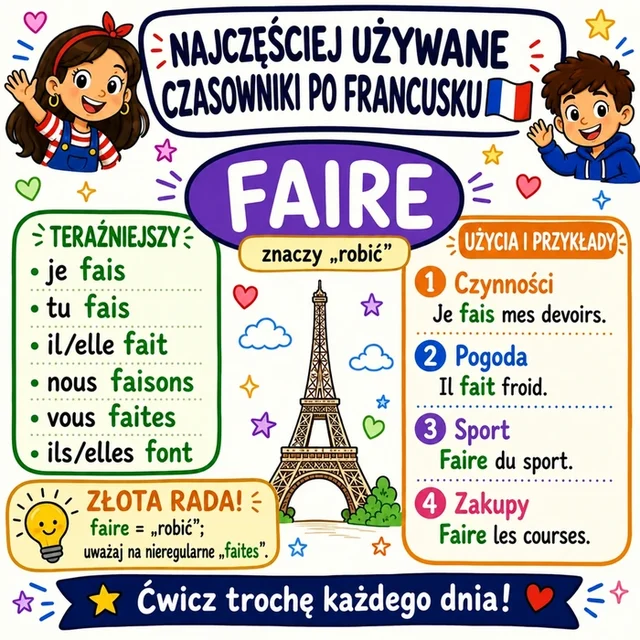 Mapa myśli: czasownik FAIRE